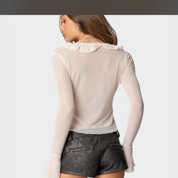 Edikted Cream Ruffle Blouse - Picture 3 of 5